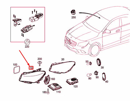 NEW MERCEDES-BENZ CLA C117 FRONT RIGHT HEADLAMP UNIT A1178204561 ORIGINAL