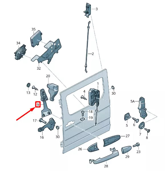 NEW VW CRAFTER 2F MK1 LEFT SLIDING DOOR INTERNAL HANDLE 2E1843641