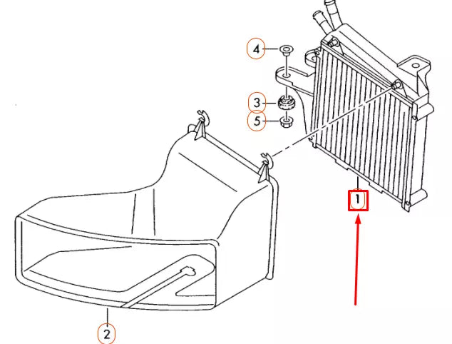 NEW AUDI A3 8P ADDITIONAL COOLANT RADIATOR 1K0121212C ORIGINAL