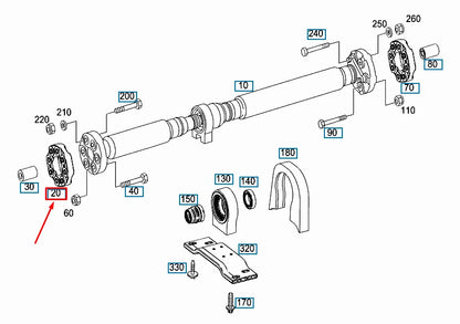 NEW MERCEDES-BENZ C W205 FRONT PROPELLER SHAFT FLEXIBLE DISK A2054110200