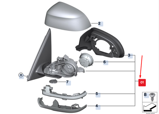new bmw x5 f15 front right side wing mirror 51167363898 7363898 original