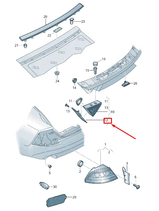 NEW AUDI RS7 SPORTBACK 4G REAR LEFT TAIL LIGHT TRIM 4G8945253C