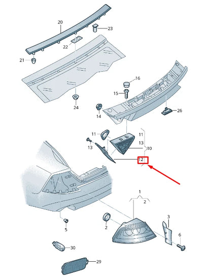 NEW AUDI RS7 SPORTBACK 4G REAR LEFT TAIL LIGHT TRIM 4G8945253C