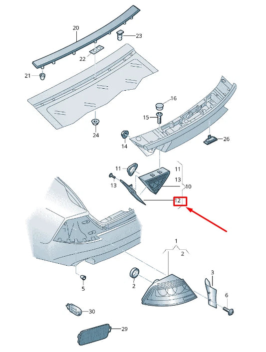 NEW AUDI RS7 SPORTBACK 4G REAR LEFT TAIL LIGHT TRIM 4G8945253C