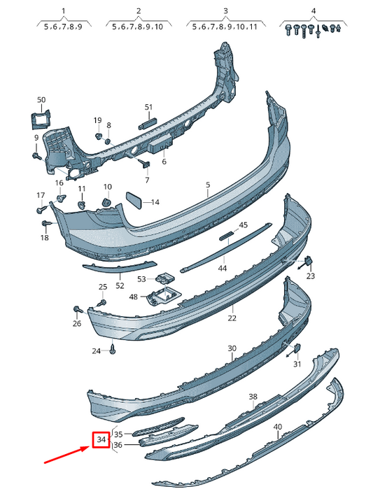 NEW AUDI Q3 F3 REAR LEFT LOWER BUMPER TRIM 83A807763T94 ORIGINAL