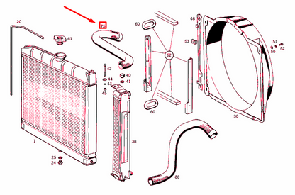 NEW MERCEDES-BENZ W115 RADIATOR TOP HOSE A1155010782 ORIGINAL