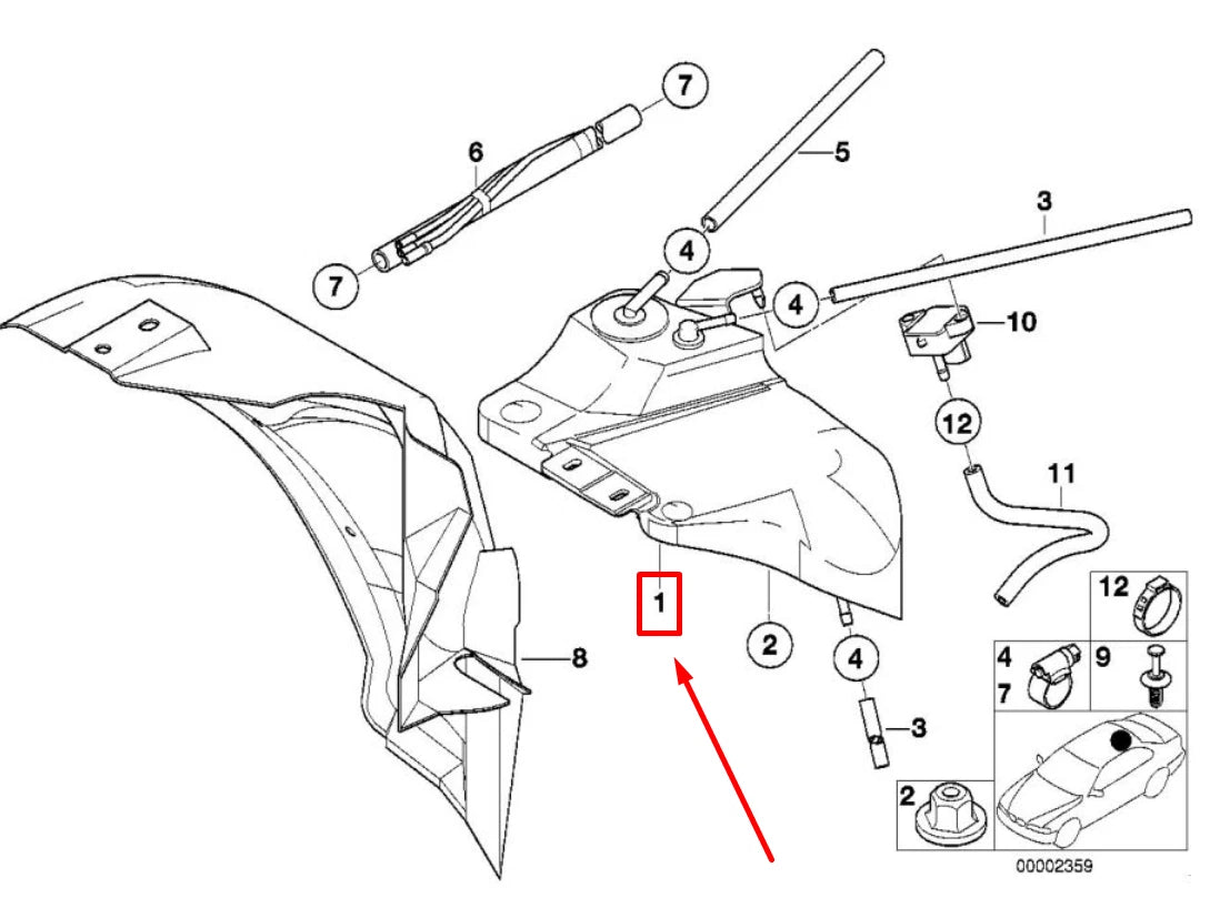 NEW BMW 3 COMPACT E36 EXPANSION TANK 16131183056 1183056 ORIGINAL