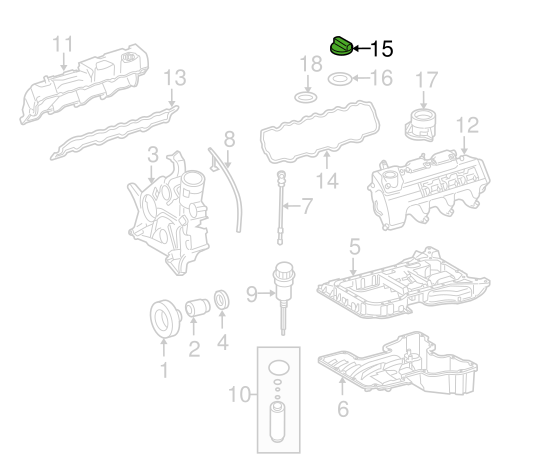 NEW MERCEDES BENZ ML W163 ENGINE OIL FILLER CAP A0000101285 ORIGINAL