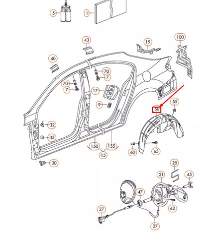 NEW VOLKSWAGEN CC REAR RIGHT WHEEL HOUSING LINER 3C8810972B