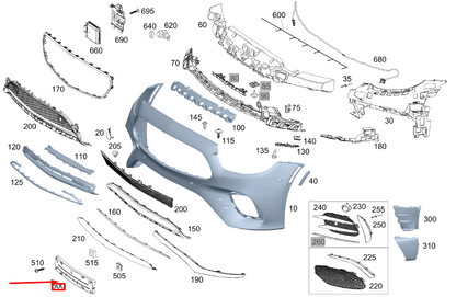NEW MERCEDES-BENZ E C238 FRONT LICENSE PLATE HOLDER A2388806901 ORIGINAL