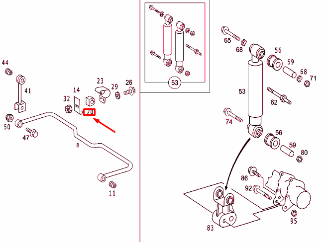 new mb sprinter 903 rear torsion bar rubber mounting a9013260181 original