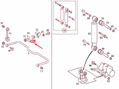 new mb sprinter 903 rear torsion bar rubber mounting a9013260181 original