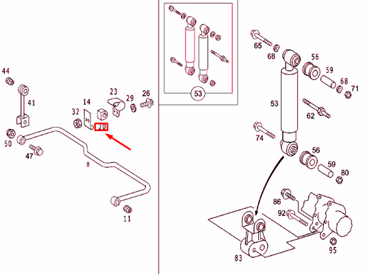new mb sprinter 903 rear torsion bar rubber mounting a9013260181 original
