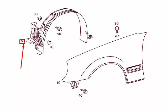 NEW MERCEDES-BENZ E W210 FRONT LEFT FENDER COVER LINER A2106988330 ORIGINAL