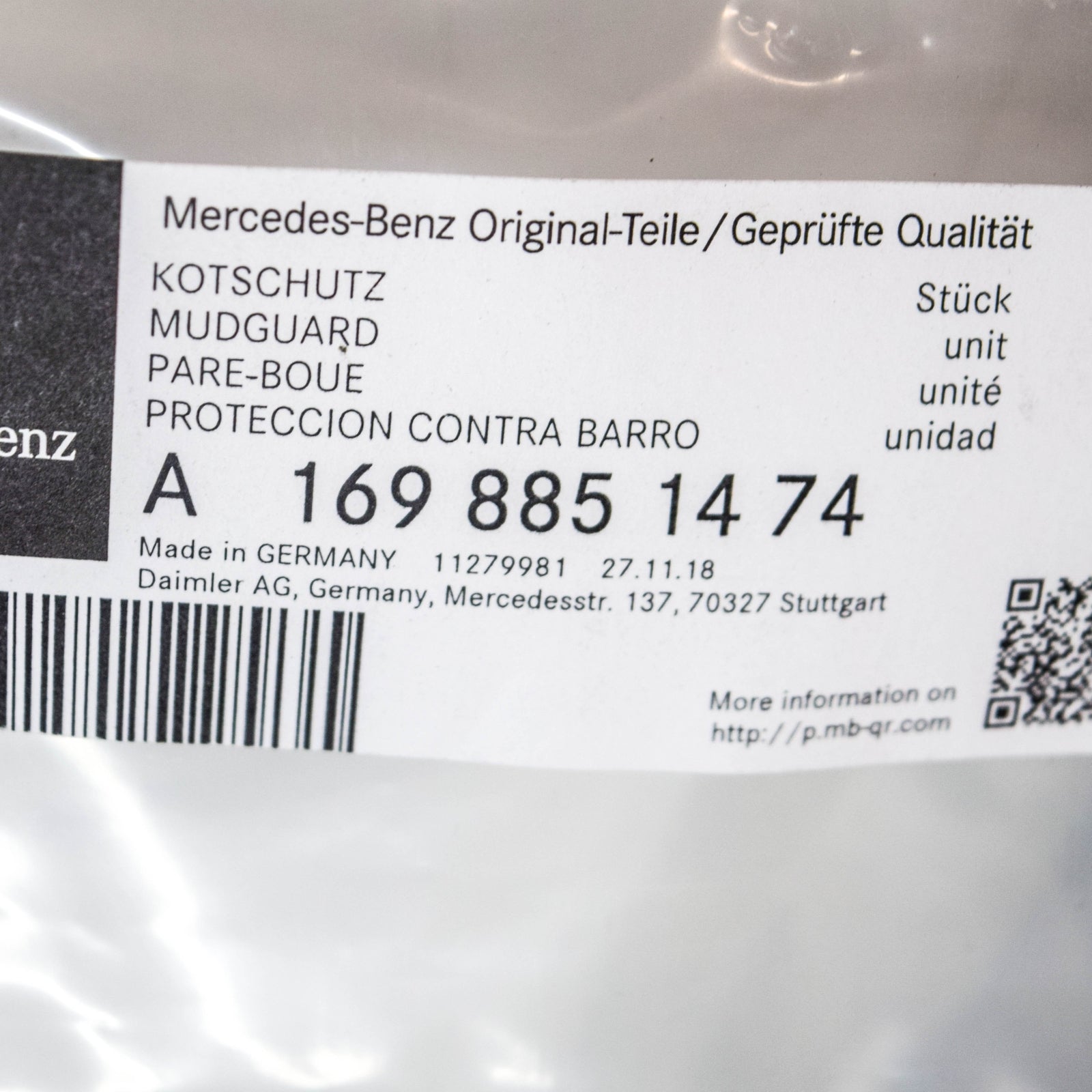 NEW MERCEDES-BENZ B W245 FRONT BUMPER RIGHT TRIM STRIP A1698851474 ORIGINAL