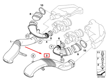 NEW BMW X6 E71, E72 ENGINE AIR INTAKE DUCT 13717577447 7577447 ORIGINAL