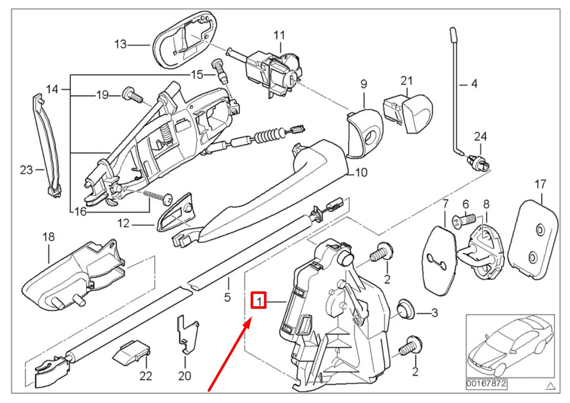 NEW BMW 3 E46 FRONT LEFT DOOR LOCK 7011241 51217011241 ORIGINAL