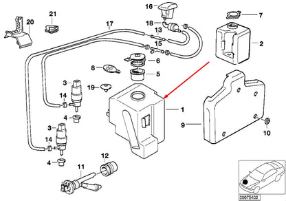 NEW BMW 7 E32 WINDSHIELD WASHER FLUID RESERVOIR 61678350931 8350931 ORIGINAL