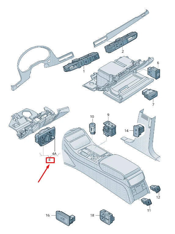 NEW AUDI A8 4H HEADLIGHT SWITCH CONTROL UNIT 4H0941531BBH9 ORIGINAL