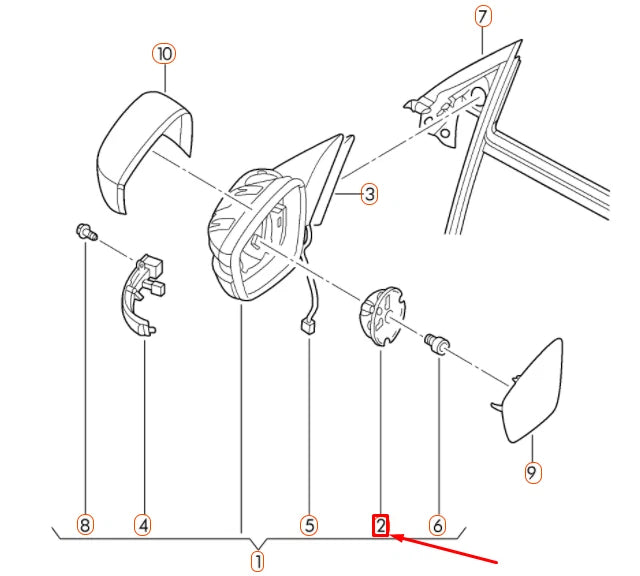 NEW VW BEETLE A5 FRONT LEFT MIRROR ADJUSTING UNIT WITH MOTOR 3D0959577B ORIGINAL