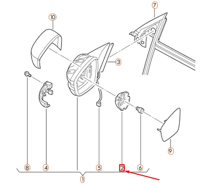 NEW VW BEETLE A5 FRONT LEFT MIRROR ADJUSTING UNIT WITH MOTOR 3D0959577B ORIGINAL