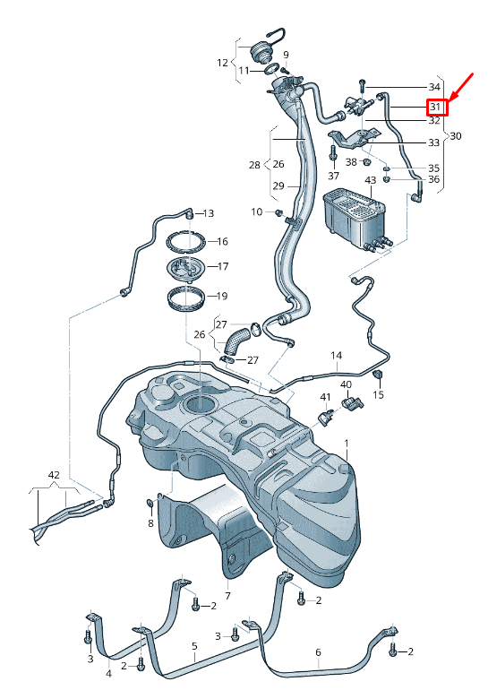 new vw touareg cr fuel breather line 4m4201183d original