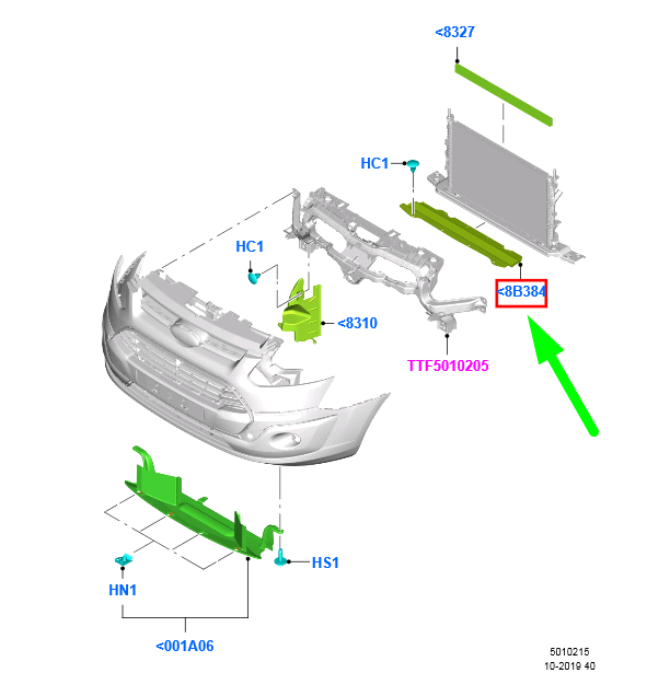 new ford tourneo custom front lower air deflector gk21-v8b384-bb 2024639