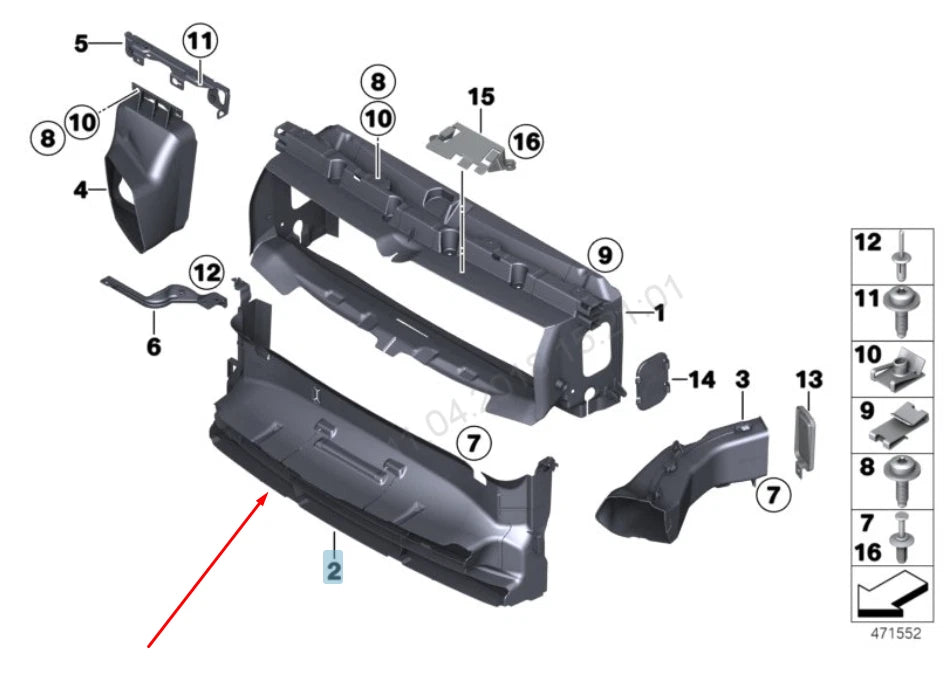 NEW BMW 2 F23 RADIATOR LOWER AIR DUCT M SPORT 51748054419 8054419 2015 ORIGINAL