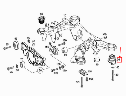 new mercedes-benz s w222 rear subframe carrier mounting a2223510042 original