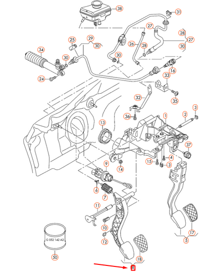 NEW AUDI A4 B8 CLUTCH PEDAL LHD 8K1721316B ORIGINAL