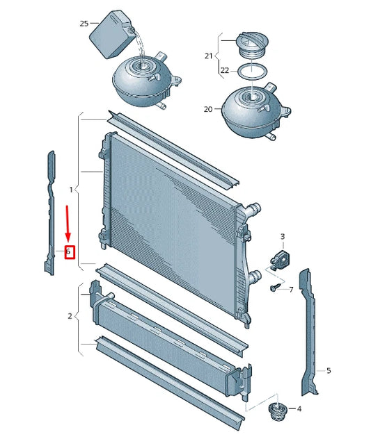 NEW AUDI Q2 GA RIGHT COOLER FOR COOLANT SEALING STRIP 81A121332E