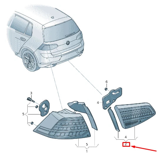 NEW VW GOLF VII 5G MK7 REAR RIGHT SIDE TAILGATE TAILLIGHT 5G0945308Q ORIGINAL