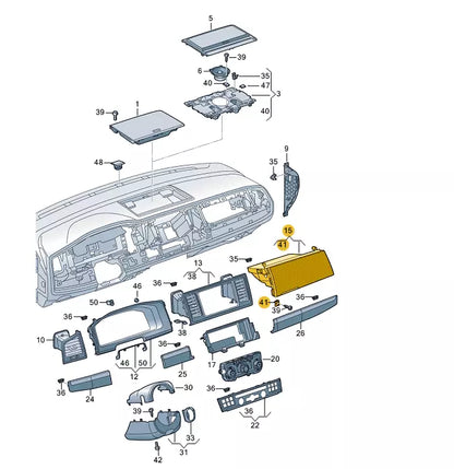 NEW VW TRANSPORTER T6 BLACK GLOVE BOX 7E5857095M041 LHD ORIGINAL