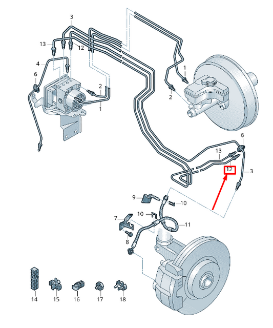 new audi q3 f3 brake pipe from hydraulics to separation point 5qb614725d