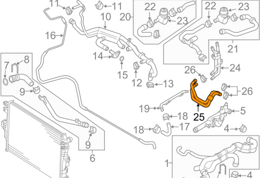NEW VOLKSWAGEN TOUAREG 7L COOLANT WATER PIPE HOSE 7L0122073AC ORIGINAL