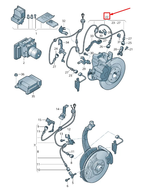 NEW AUDI A8 4H REAR RIGHT ABS SENSOR WIRING 4H0927904D