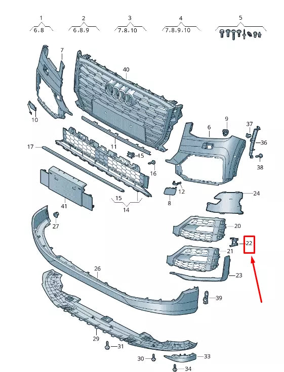 NEW AUDI Q2 GA FRONT RIGHT BUMPER ULTRASOUND SENSOR SUPPORT 81A919262B