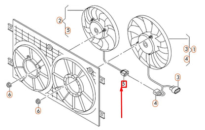 NEW VOLKSWAGEN EOS RADIATOR FAN FLAT CONNECTOR HOUSING 2 PIN 1J0973852 ORIGINAL