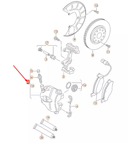 NEW VOLKSWAGEN BEETLE A5 FRONT LEFT BRAKE CALIPER HOUSING 1K0615123M ORIGINAL