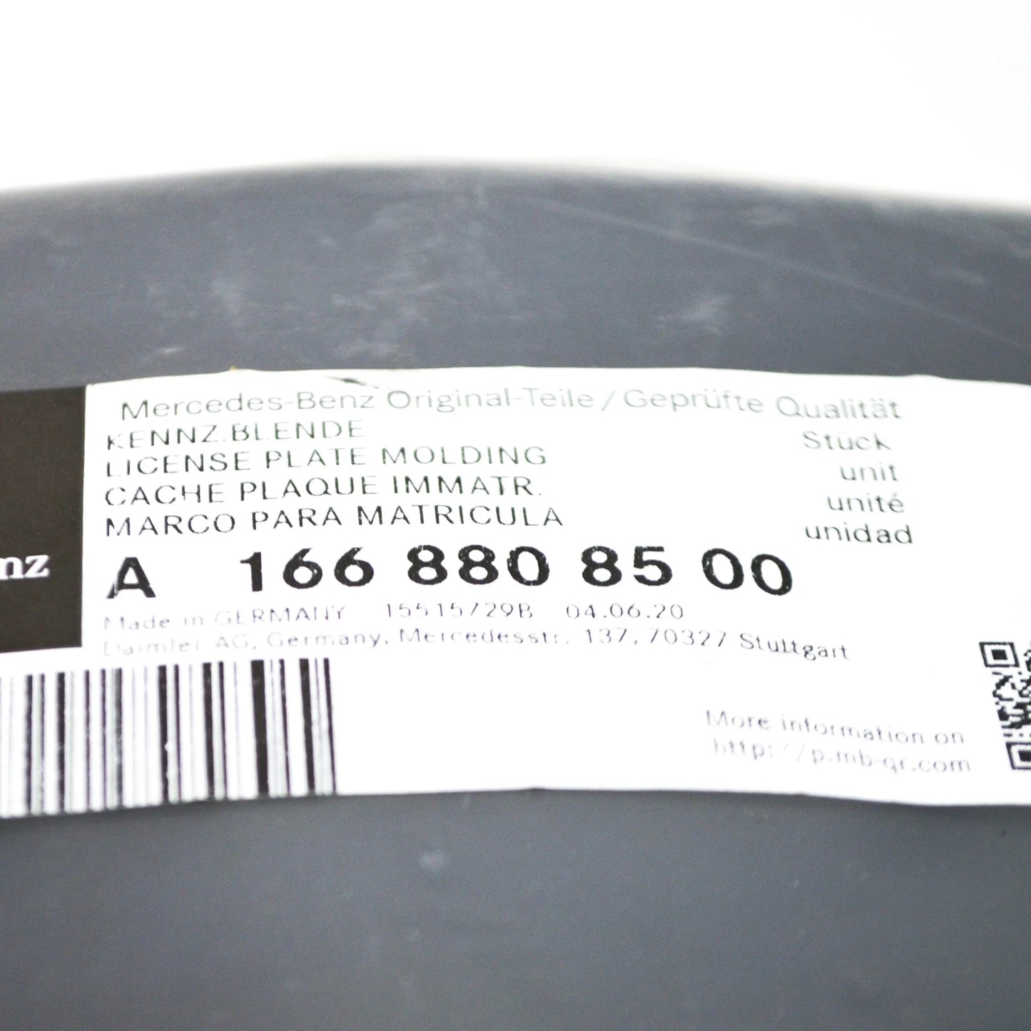 NEW MERCEDES-BENZ GL X166 FRONT BUMPER LICENSE PLATE BRACKET A1668808500