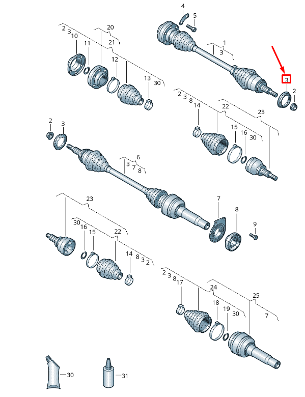 new vw transporter vi t6 front drive shaft outer splash guard 7h0407343 original