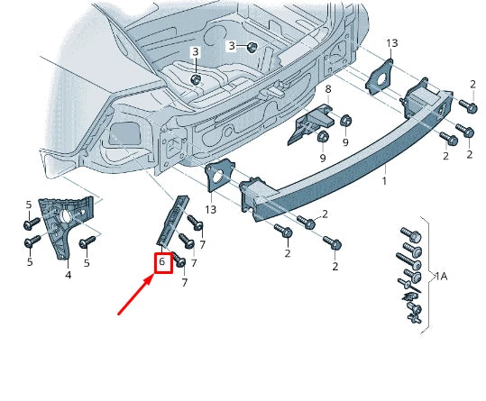 NEW AUDI RS7 SPORTBACK 4G REAR LEFT INNER BUMPER GUIDE SECTION 4G8807889