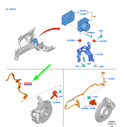 new ford focus mk4 front anti-lock braking wiring cover shield 2479314 original