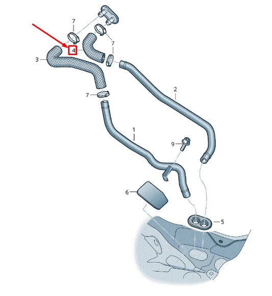 NEW VW TOUAREG 7P MK2 HEATER COOLANT HOSE LHD 7L0819329A