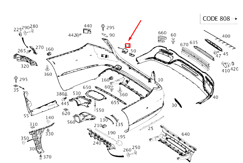 NEW MB S W222 REAR BUMPER TOW EYE UPPER PART COVER A22288523019999 ORIGINAL