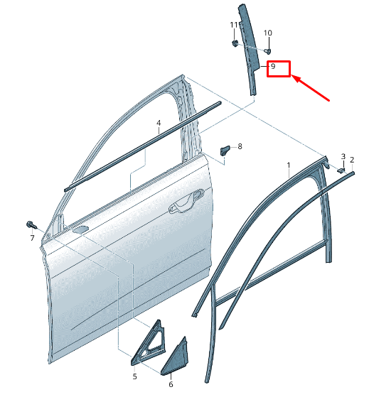 NEW AUDI A6 4A C8 LEFT B-PILLAR TRIM 4K0837901 ORIGINAL