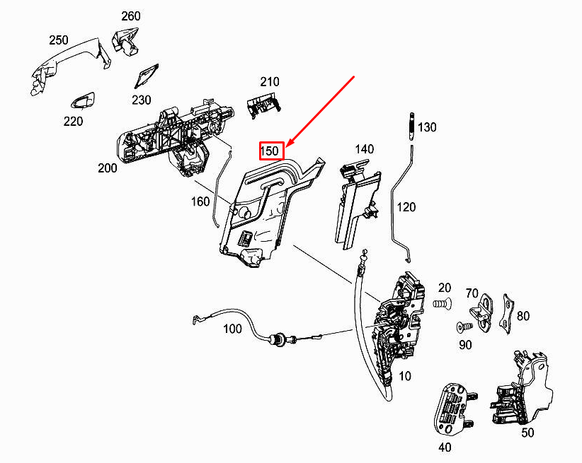 new mercedes-benz gla x156 front left door water drain a1767220195 original