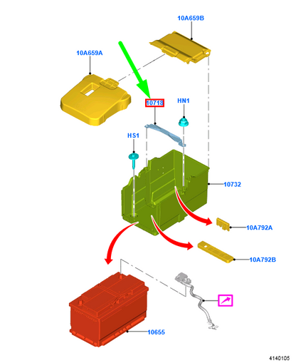 new ford grand c-max mk2 battery securing retaining clamp 1808582 original