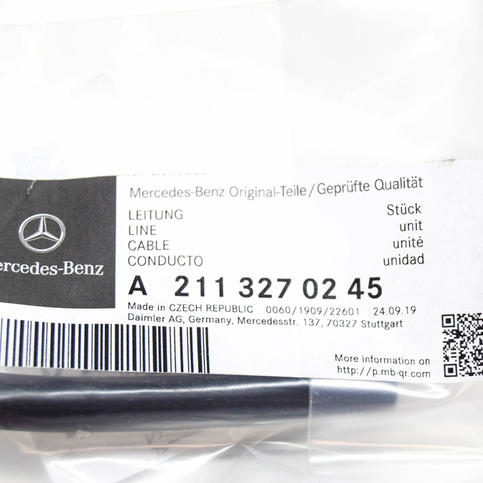 NEW MERCEDES-BENZ E W211 COMPRESSOR TO VALVE UNIT LINE A2113270245 ORIGINAL