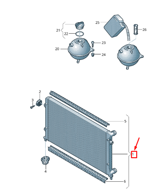 new audi a3 sportback 8p engine radiator 1k0198251cs original